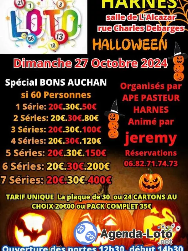 Super Loto D'halloween avec des Cartons Offerts