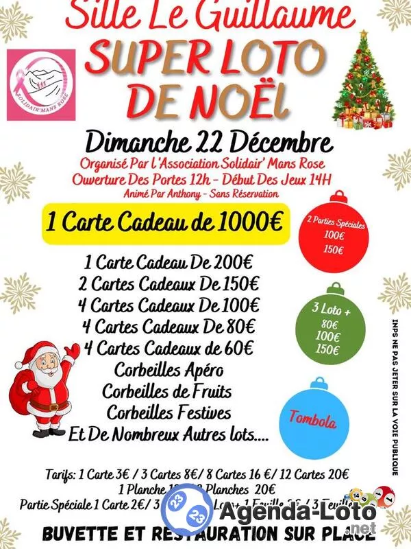 Super Loto de Noël Organisé par Solidairemans Rose