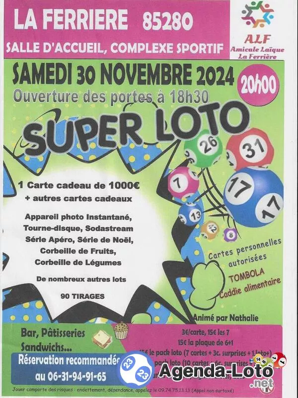 Super Loto Animé par Nathalie 90 Tirages