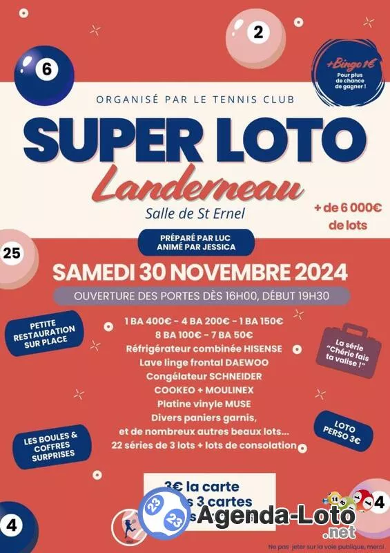 Super Loto du Tennis Club Animé par Jessica et Luc