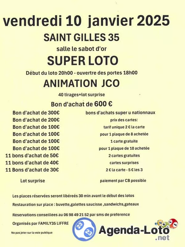 Super Loto Association Family 35 avec Jco