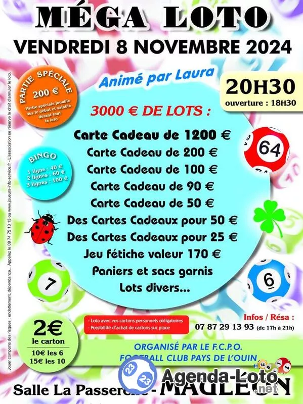 Mega Loto Fcop Football Club Pays de L 'Ouin