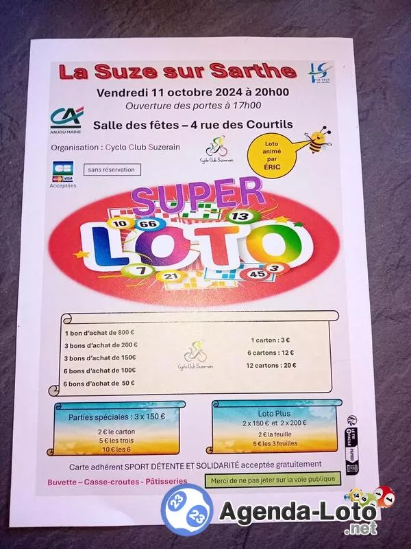 Loto du Cyclo Club Suzerain