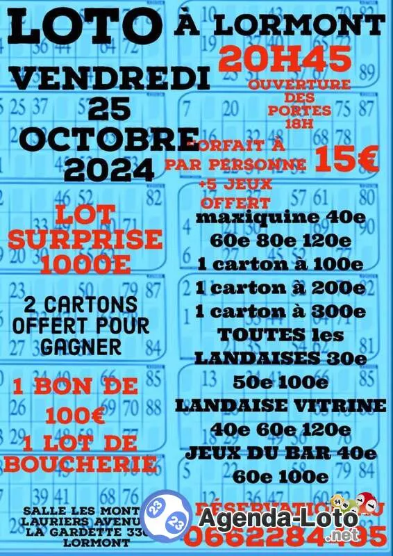 Super Loto Forfait 15E Part Participant