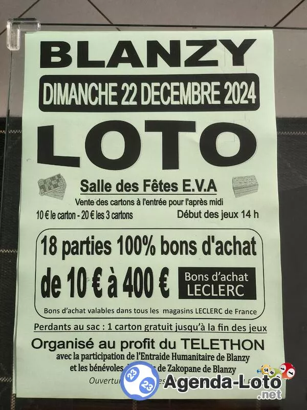 Loto au Profit du Telethon ( les Amis de Zakopane)