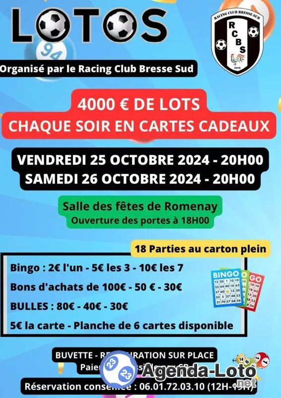 Super Loto du Racing Club Bresse Sud