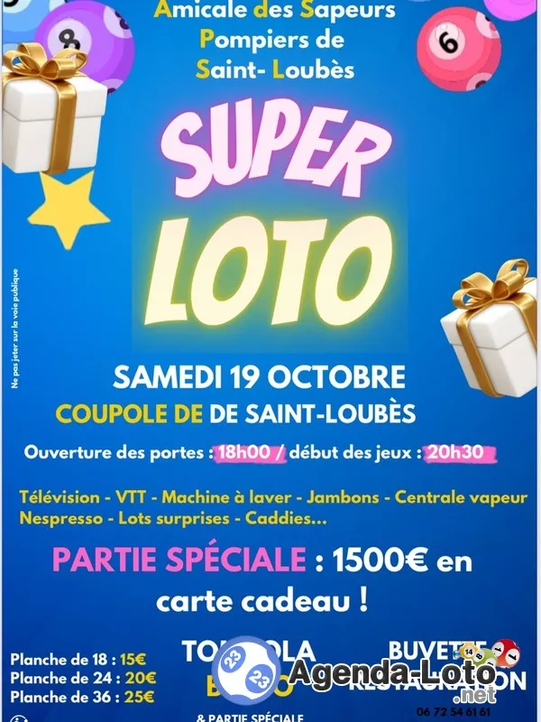 Super Loto Amicale des Sapeurs Pompiers St Loubes