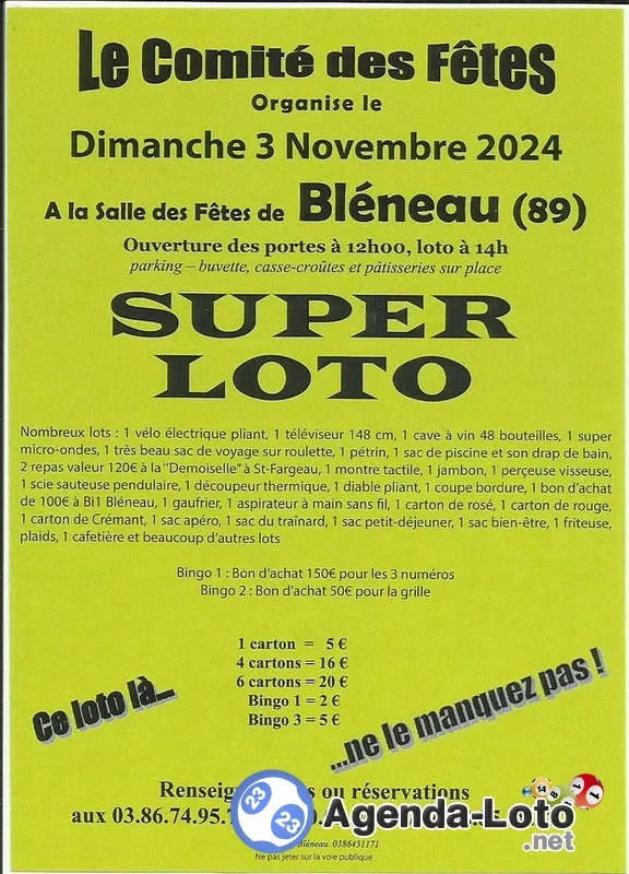 Super Loto du Comité des Fêtes