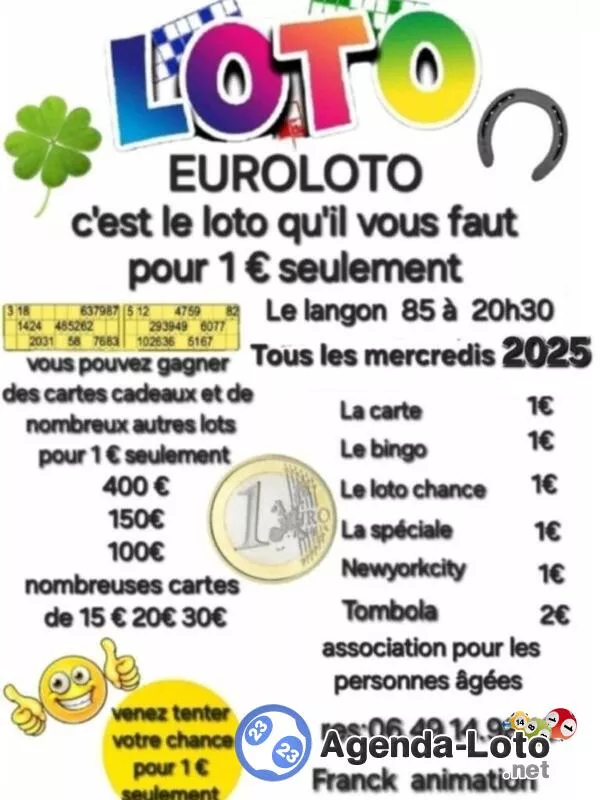 Euroloto Cartes Cadeaux et Lots. ( Franck Animation)