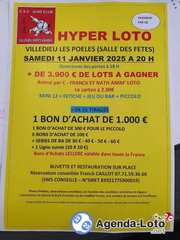 Hyper Loto Organise par Judo Villedieu Percy Gavray