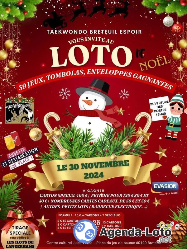 Loto de Noël de l'Association Taekwondo Breteuil Espoir