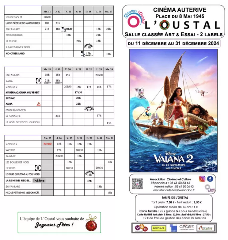 Programme du Cinéma l'Oustal