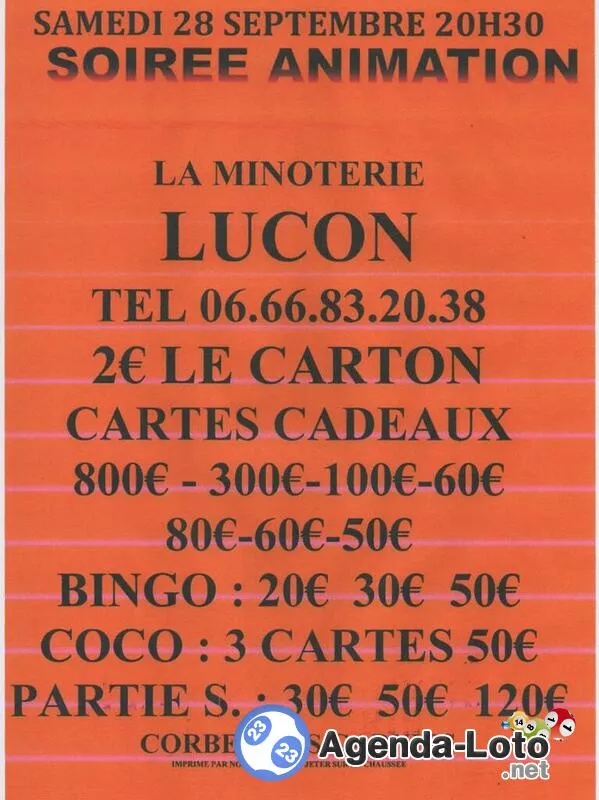 Soirée Animation Loto Spéciale Carte Cadeau