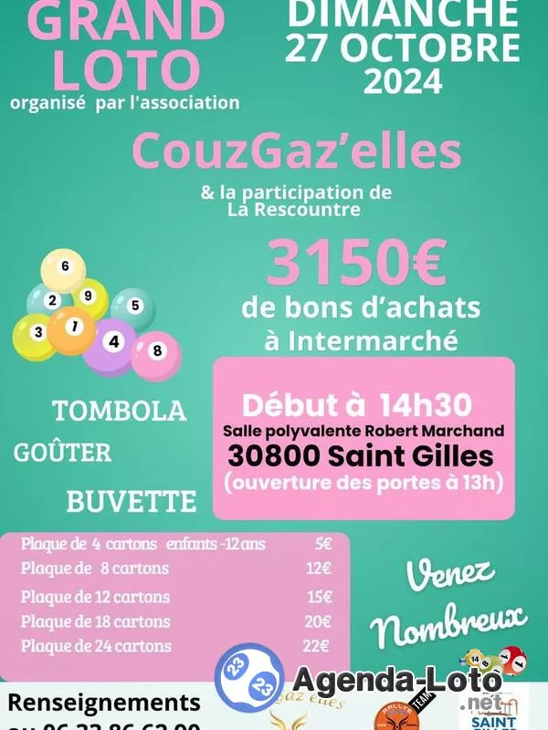 Grand Loto Organisé par l'Association Couzgaz'Elles