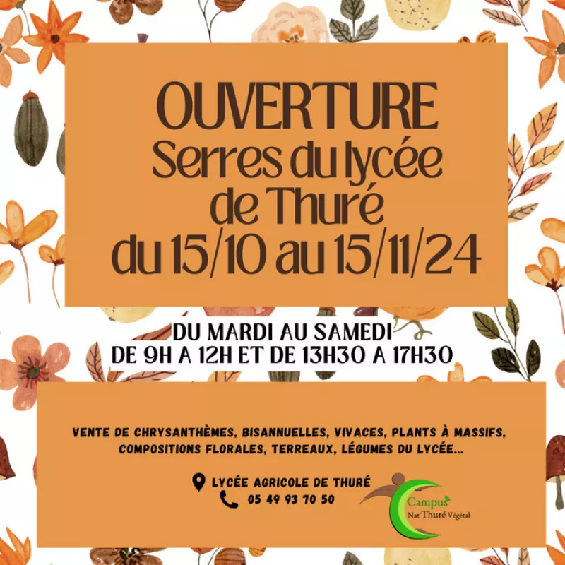 Ouverture Automnale Serres du Lycée de Thuré