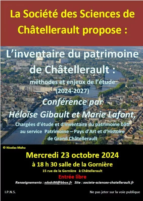 L'Inventaire du Patrimoine de Châtellerault : Méthodes et Enjeux de l'Étude (2024-2027) par Héloïse Gibault et Marie Lafont