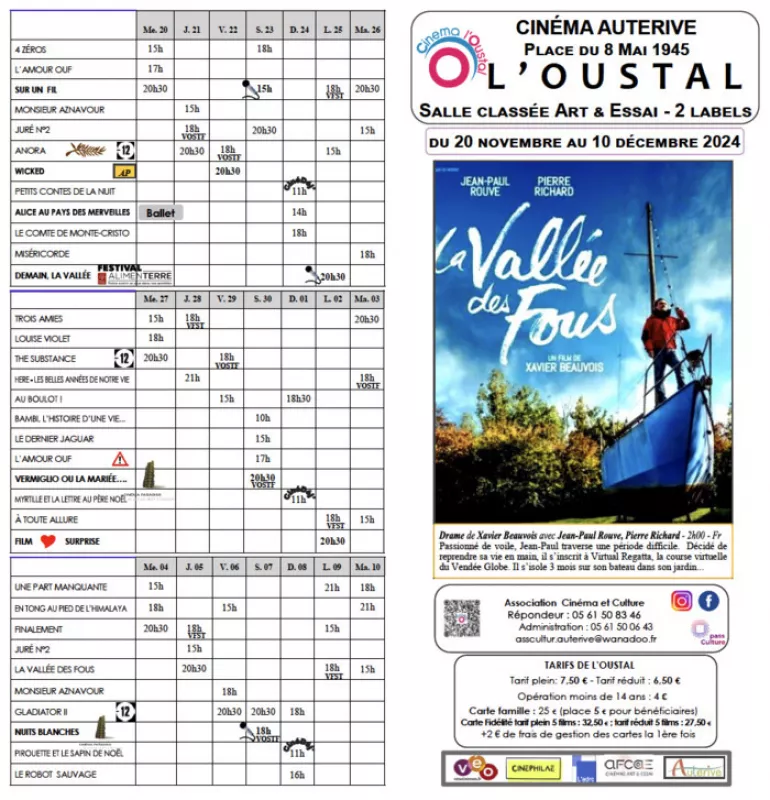 Programme du Cinéma l'Oustal