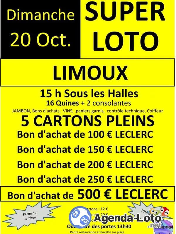 Super Loto Dim. 20 Octobre 15H