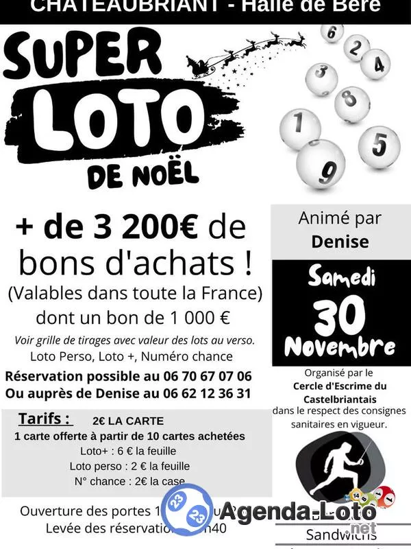 Super Loto de Noël du Cercle D’escrime du Castelbriantais