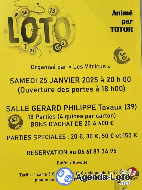 Loto Organisé par les Vitricus avec Totor