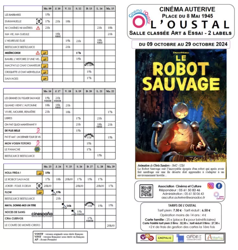 Programme du Cinéma l'Oustal