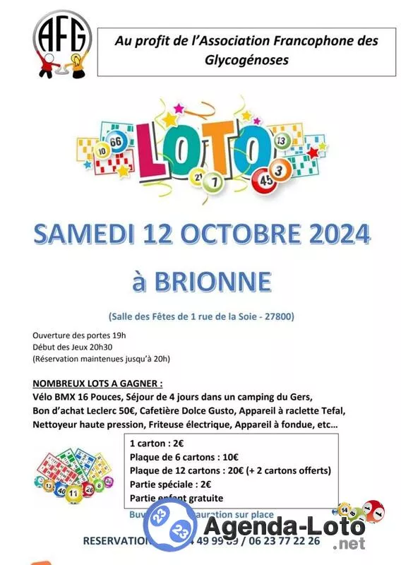 Loto au Profit de l'Association Francophone des Glycogénoses