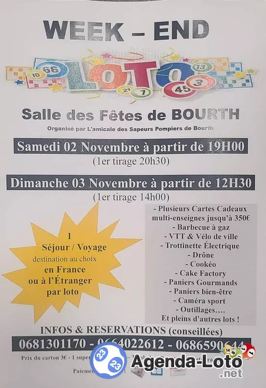 Week End Loto des Sapeurs-Pompiers