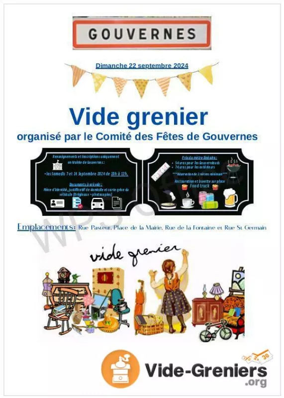 Vide Greniers de Gouvernes le 22 Septembre 2024