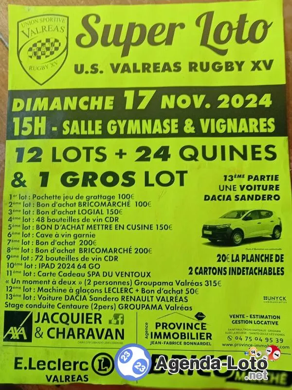 Loto U.s Valréas Rugby a XV