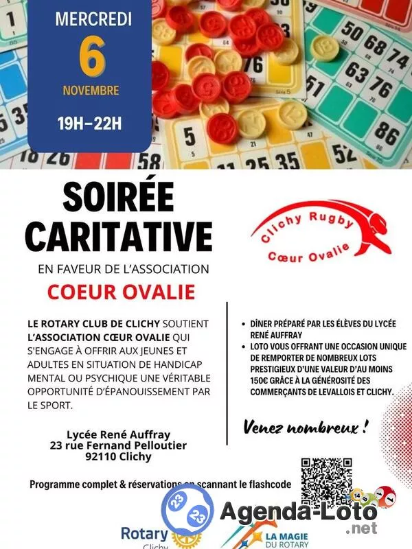 Rotary Club Clichy : Soirée Caritative Cœur Ovalie