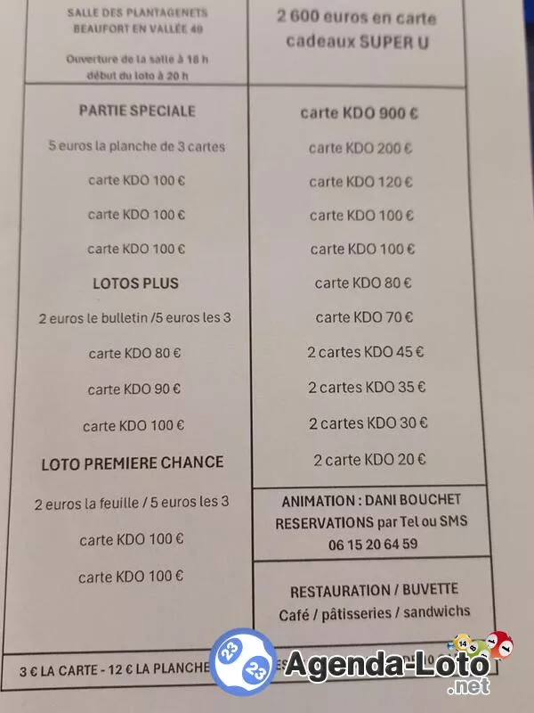 Super Loto Beaufort en Vallée