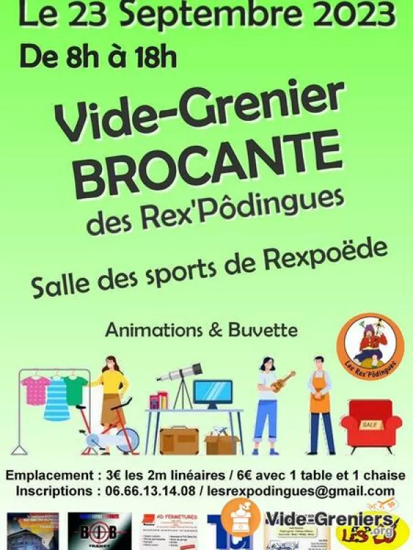 Brocante en Salle et Extérieur des Rex'Pôdingues