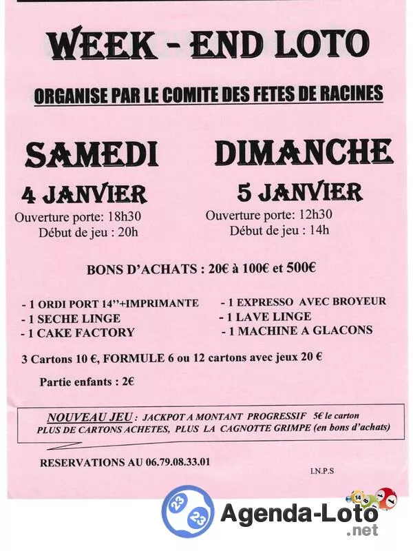 Loto du Comite des Fetes de Racines