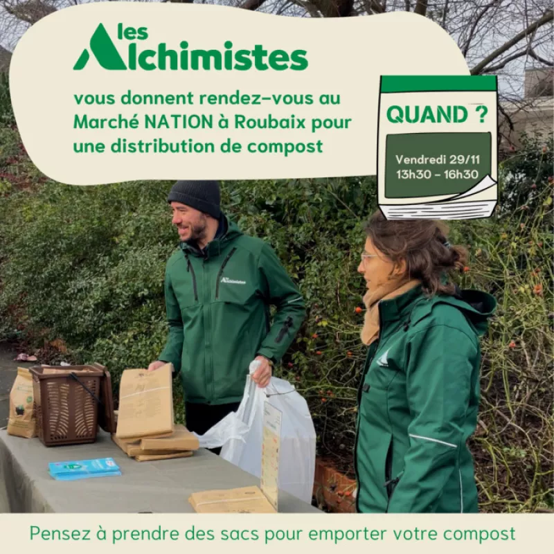 Distribution Compost sur le Marché Nation