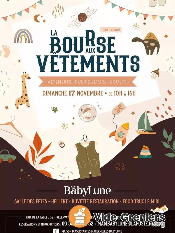 Bourse Puériculture Jouets-Vêtements de 0 à 18Ans