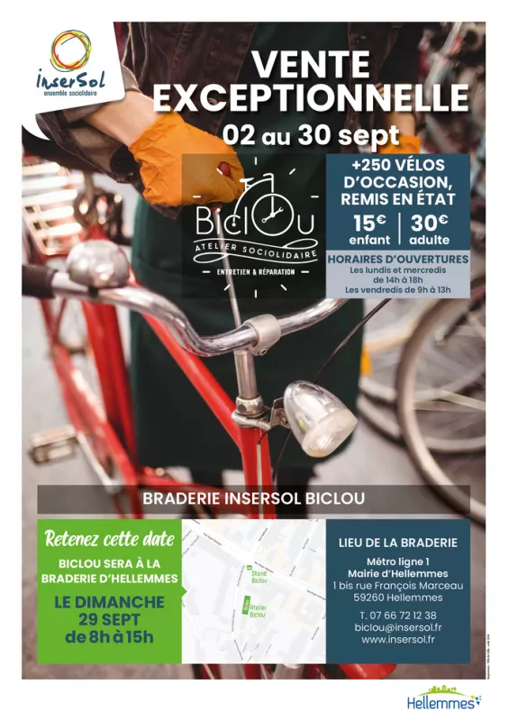 Biclou-Vente Exceptionnelle de Vélos d'Occasion-du 2 au 30/9