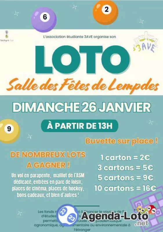 Loto de l'Association 3 Ave