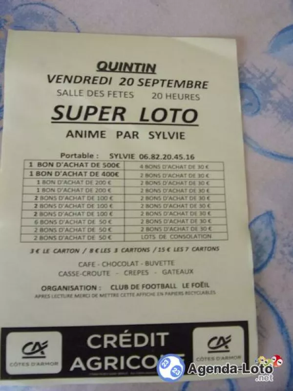 Super Loto Club de Football le Foëil Animé par Sylvie