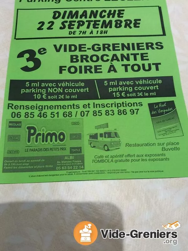 Vide Grenier, Brocante, Foire à Tout