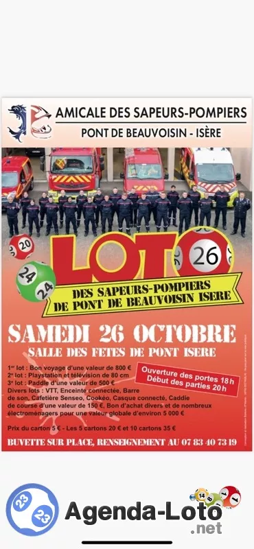 Loto des Sapeurs Pompier de Pont de Beauvoisin