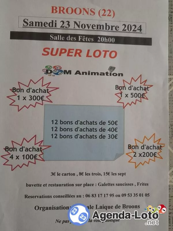 Super Loto Amicale Laique Broons Animé : Dom Animation