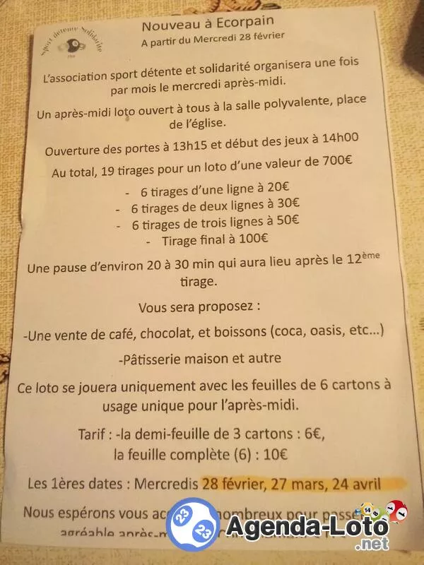 Petit Loto d'après Midi