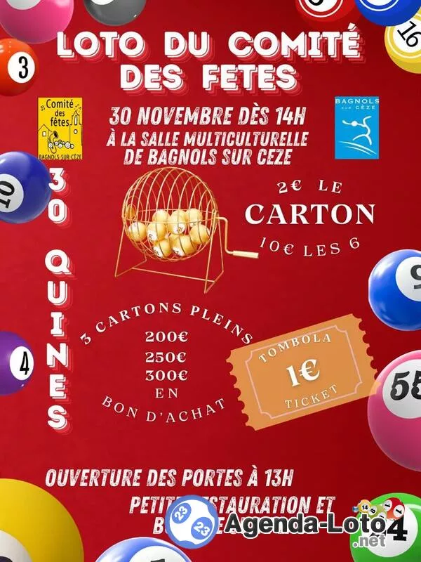 Loto du Comite des Fetes de Bagnols sur Ceze