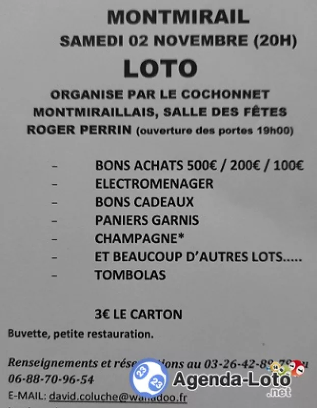 Loto du Cochonnet Montmiraillais