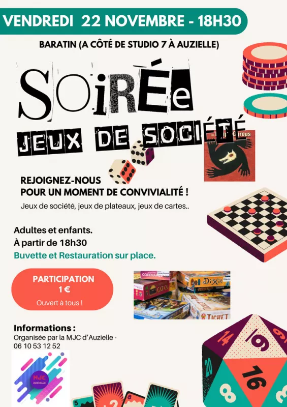 Soiree Jeux de Societe et Degustation