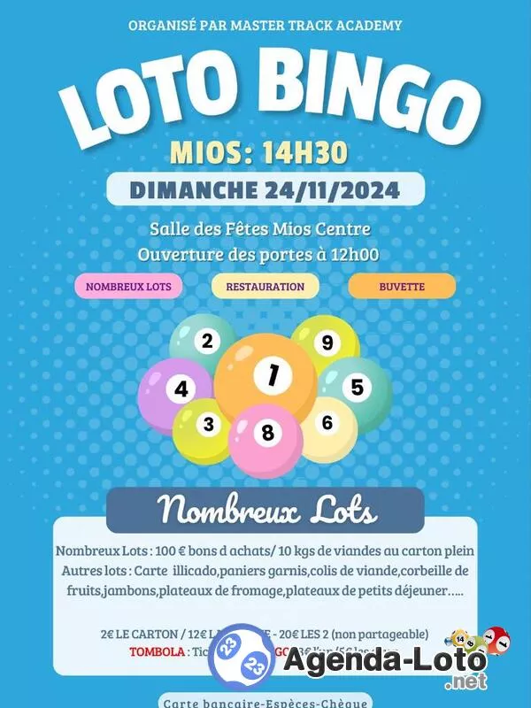 Loto Bingo Master Track Academy (Salle des Fêtes Mios)