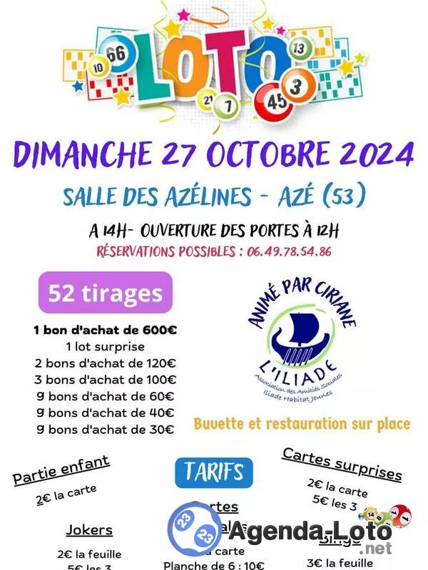 Loto Animation Ciriane ou Ludo pour Foyer des Jeunes Travai