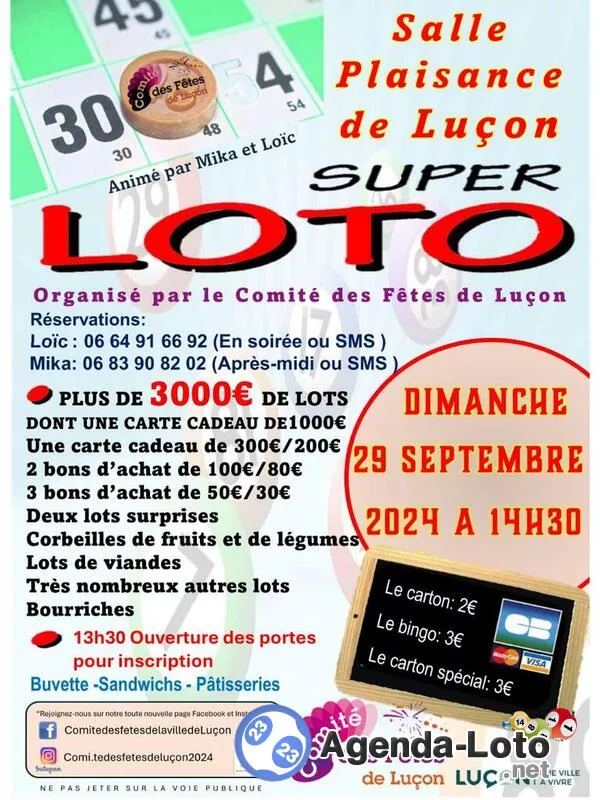 Super Loto Organisé par le Comité des Fêtes