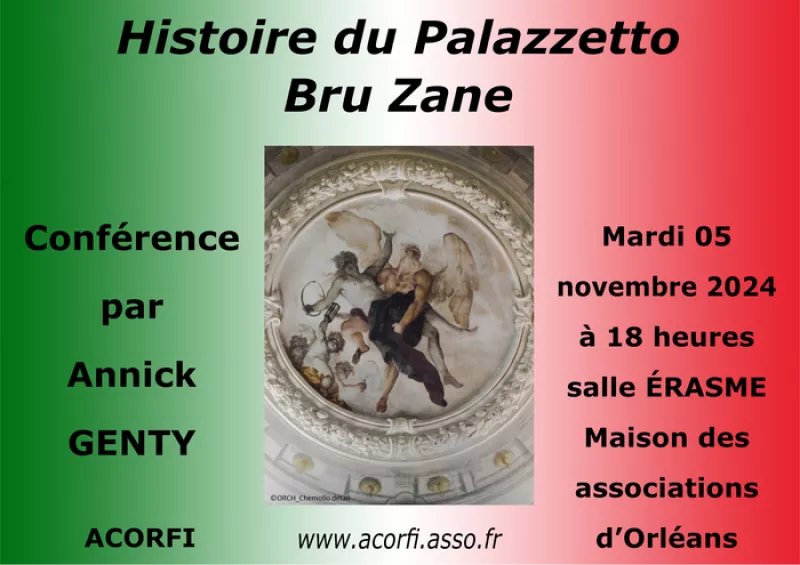 Histoire du Palazzetto Bru Zane, Centre de Musique Romantique Française de Venise par Annick Genty, Ancienne Présidente de Dante Alighieri Orléans