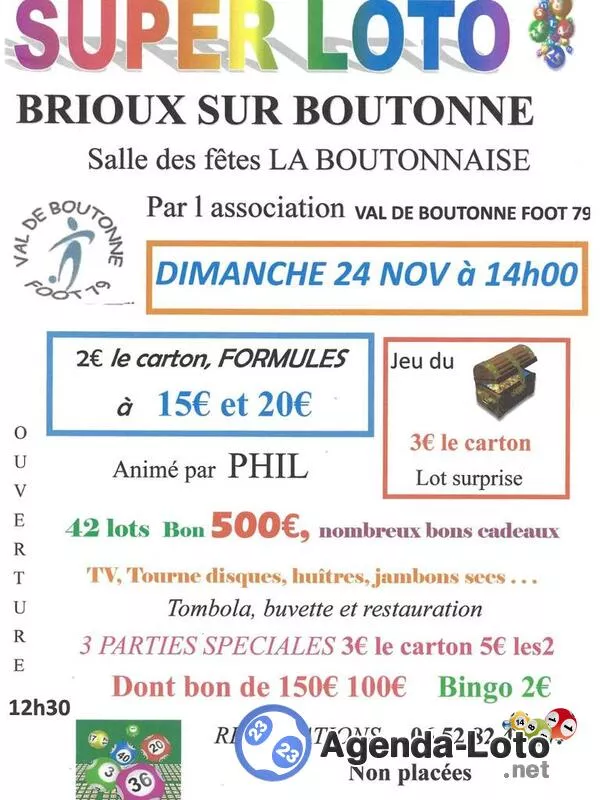 Super Loto Foot Brioux 1Er Lot 500E